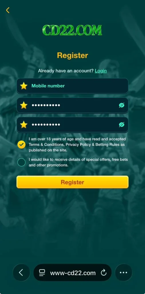 CD22 Game Register