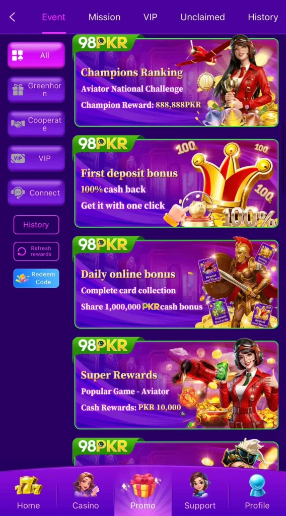 98PKR Game Events and Promotions