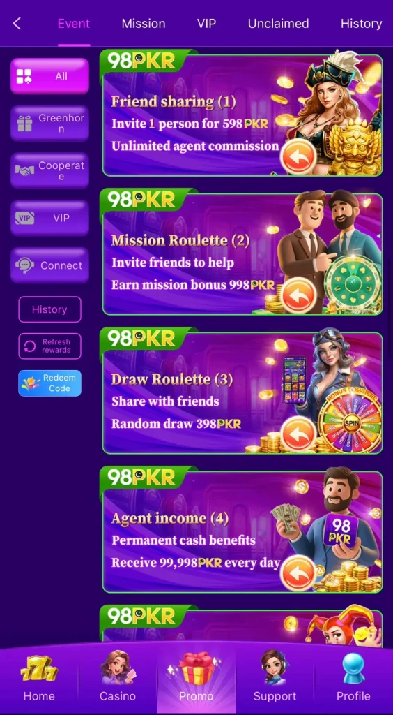98PKR Game Events and Promotions